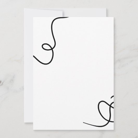 シックモダン白黒書道オ赤ちゃんシャワー 招待状 (裏面)