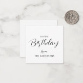 シックモダン白黒誕生日グリーティング ノートカード (正面/裏面インサイチュ)