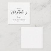 シックモダン白黒誕生日グリーティング ノートカード (正面/裏面)