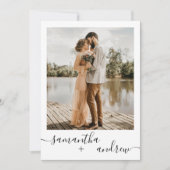 シックモダン白黒5フォトミニマル結婚リスト 招待状 (正面)