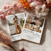 シックモダン白黒5フォトミニマル結婚リスト 招待状