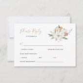 シックモダン秋秋のカボチャ優雅な結婚式 出欠カード (正面)