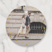 シックモダン紙吹雪ゴールド結婚フォイルの感謝F フェイバータグ (裏面)