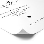 シックモダン紙吹雪送信オフ結婚のサイン ポスター (角)