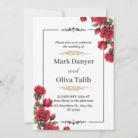 シックモダン結婚式招待状 招待状 (正面)