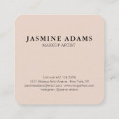 シックモダン美しいクリームベージュカジュアルスクリプトフォト スクエア名刺 (裏面)