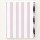 シックモダン薄紫ストライプブライダルシャワーギフトレシピ ノートブック (裏面)