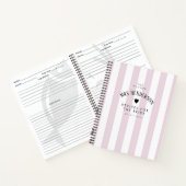 シックモダン薄紫ストライプブライダルシャワーギフトレシピ ノートブック (内部)