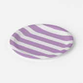 シックモダン薄紫パープルストライプバースデーパーティー ペーパープレート (アングル)