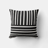 シックモダン装飾用クッション白黒ストライプ クッション (裏面)