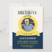 シックモダン誕生日98th誕生日 招待状 (正面)