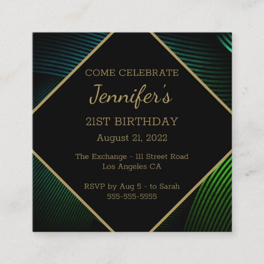 シックモダン誕生日 エンクロージャーカード (正面)