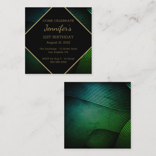 シックモダン誕生日 エンクロージャーカード (正面/裏面)