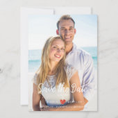 シックモダン赤いハートフォト結婚カップル (正面)