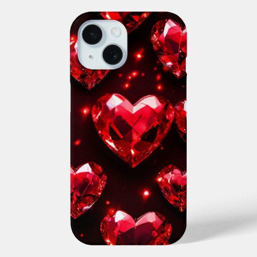 シックモダン赤いハート Case-Mate iPhoneケース (裏面)