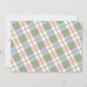 シックモダン赤面ピンクジンガムプレイドノートカード 招待状 (裏面)