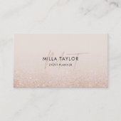 シックモダン赤面ピンクモノグラムフェミニンQRコード 名刺 (正面)