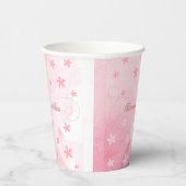 シックモダン赤面ピンク咲き赤ガーリーちゃんシャワー 紙コップ (右)