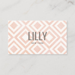 シックモダン赤面ピンク幾何学模様ビジネス 名刺