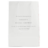 シックモダン赤面ペイズリータイポグラフィブライダルシャワー ミディアムペーパーバッグ (裏面)