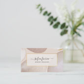 シックモダン赤面金ゴールドグリッタージュエリー 名刺 (スタンド正面)