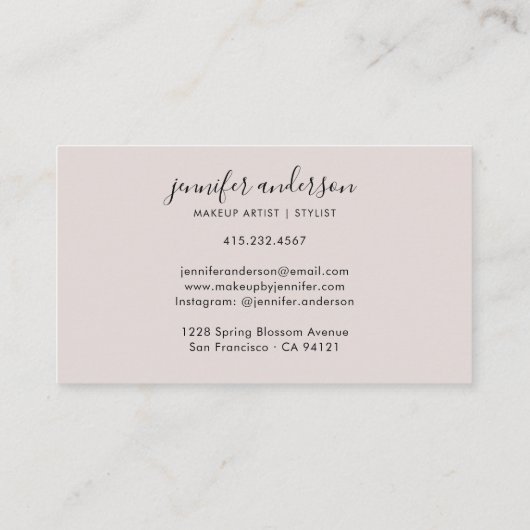 シックモダン赤面金ゴールドグリッター名刺 名刺 (裏面)