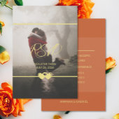 シックモダン追加フォトウェディングRSVP応答カード 出欠カード