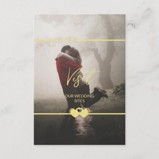 シックモダン追加フォト結婚のQR Cdエンクロージャカード エンクロージャーカード (正面)