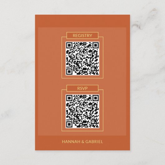 シックモダン追加フォト結婚のQR Cdエンクロージャカード エンクロージャーカード (裏面)