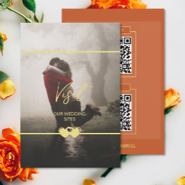 シックモダン追加フォト結婚のQR Cdエンクロージャカード エンクロージャーカード