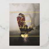 シックモダン追加フォト結婚式招待状 箔シーズンカード (正面)