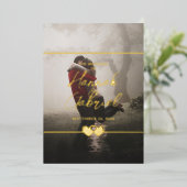 シックモダン追加フォト結婚式招待状 箔シーズンカード (立ち正面)