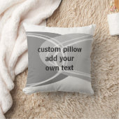 シックモダン追加文字抽象芸術グレーと白 クッション (ブランケット)