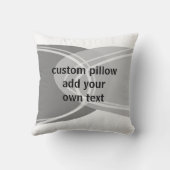 シックモダン追加文字抽象芸術グレーと白 クッション (裏面)