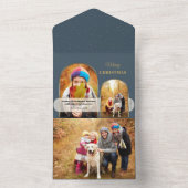 シックモダン金ゴールドアーチ付き/不透明バンド2 – 写真 オールインワン招待状 (内側)