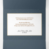 シックモダン金ゴールドアーチ付き/不透明バンド2 – 写真 三つ折りクリスマスカード (内部中)