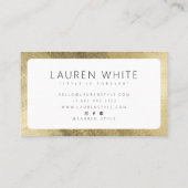 シックモダン金ゴールドエレガントホワイトラウンドのミニマル 名刺 (裏面)