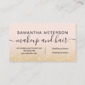 シックモダン金ゴールドグラデーショングリッター赤面メイクアップ髪 名刺 (裏面)