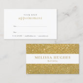 シックモダン金ゴールドグリッターアポイントメントカード 名刺 (正面/裏面)