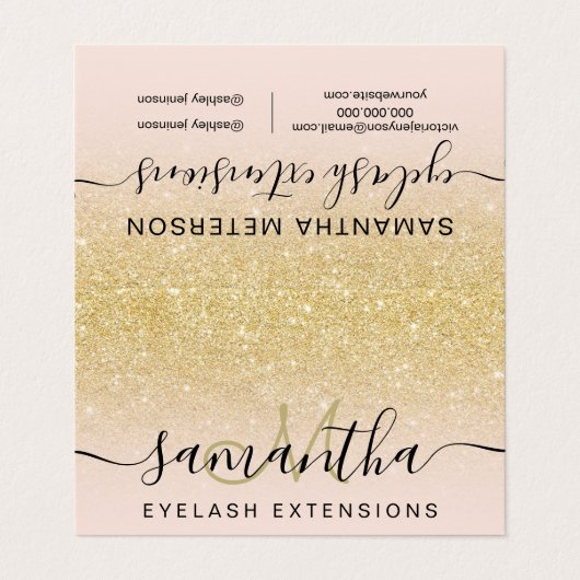 シックモダン金ゴールドグリッターグラデーション赤面アフターケア 名刺 (外部フラット)