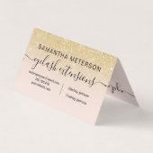 シックモダン金ゴールドグリッターグラデーション赤面アフターケア 名刺 (裏面)