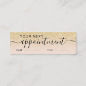 シックモダン金ゴールドグリッターグラデーション赤面アポイントメント スキニー名刺 (正面)