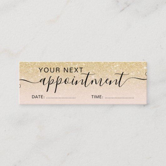 シックモダン金ゴールドグリッターグラデーション赤面アポイントメント スキニー名刺 (正面)