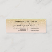 シックモダン金ゴールドグリッターグラデーション赤面アポイントメント スキニー名刺 (裏面)