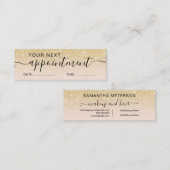 シックモダン金ゴールドグリッターグラデーション赤面アポイントメント スキニー名刺 (正面/裏面)