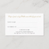 シックモダン金ゴールドグリッタースクリプト 紹介カード (裏面)