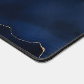 シックモダン金ゴールドグリッターネイビーブルーアガテモノグラム デスクマット (コーナー)