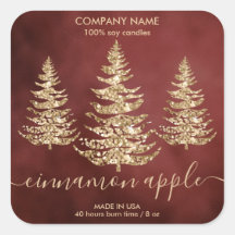 シックモダン金ゴールドグリッターパインクリスマスキャンドル