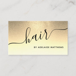 シックモダン金ゴールドグリッターヘアサロンヘアスタイリスト 名刺