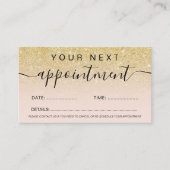 シックモダン金ゴールドグリッター赤面グラデーションプロフェッショナル 予約カード (正面)